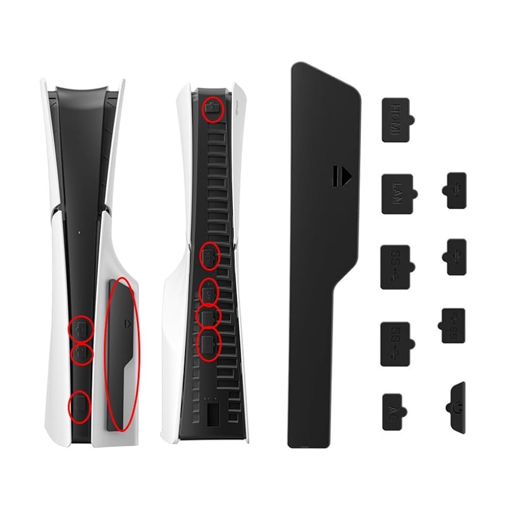 ZORBES Dust Plug for PS5, 9Pcs Dust Plug Kit for PS5/PS5 Slim Console, PS5 Silicone Dust Plugs Protector Antidust Cover Dustproof Plug for Playstation 5 Disk/Digital Console PS5 Slim Game Console Accessories ZORBES Dust Plug for PS5, 9Pcs Dust Plug Kit for PS5/PS5 Slim Console, PS5 Silicone Dust Plugs Protector Antidust Cover Dustproof Plug for Playstation 5 Disk/Digital Console PS5 Slim Game Console Accessories